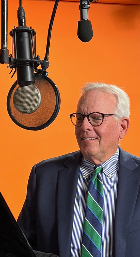 Terry J. Veal recording in a professional studio
